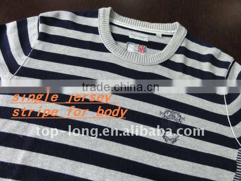 100%cotton stripe men's pullover sweater