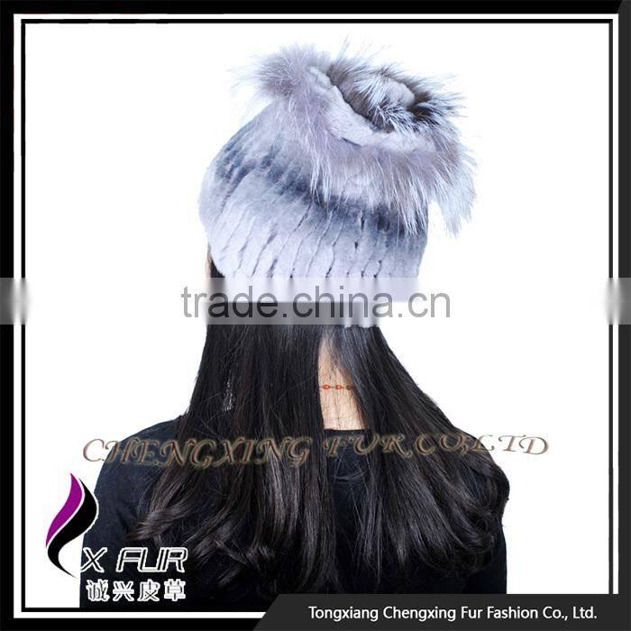 CX-C-121F OEM/ODM New Design Rex Rabbit Fur Headwear Furry Winter Hat