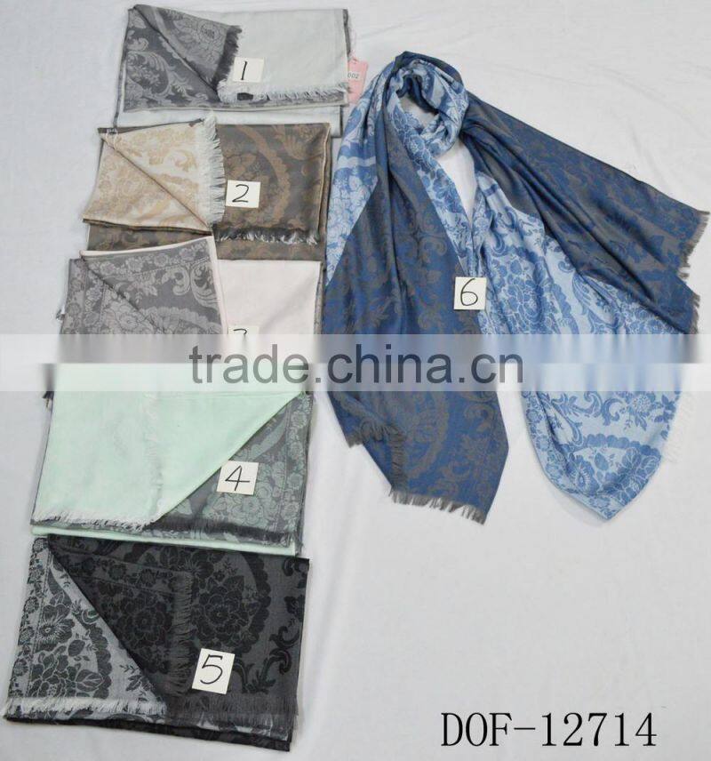 Spring new lady jacquard floral classic scarf 100%rayon
