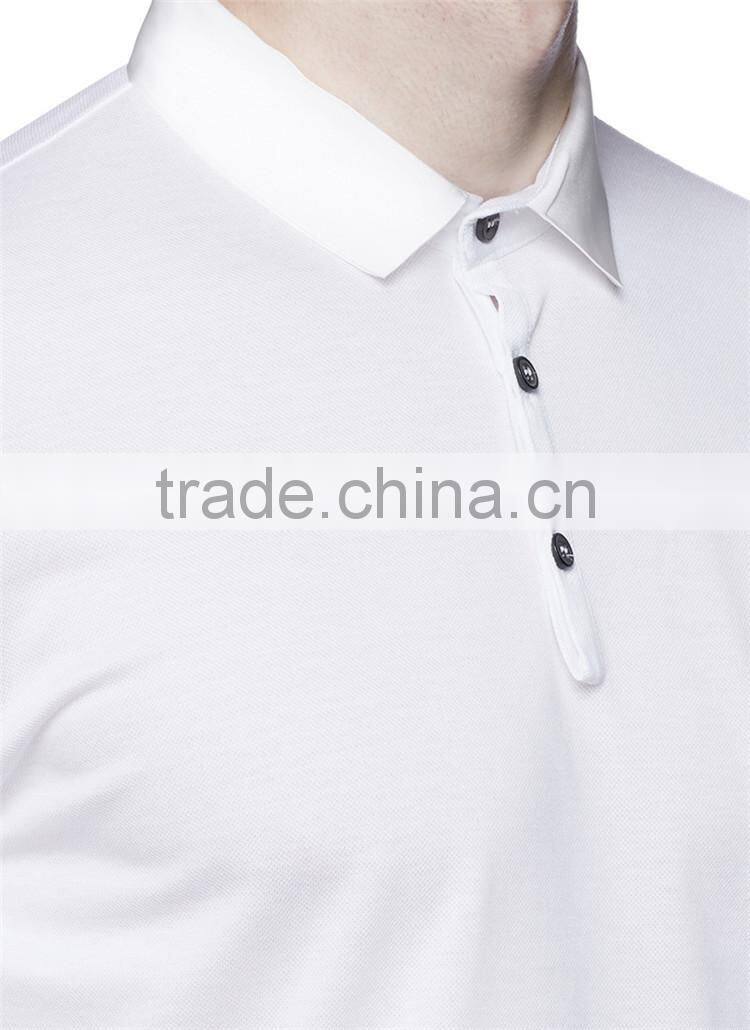 Mens formal plain white polo shirt with ribbon collar men shirt polo