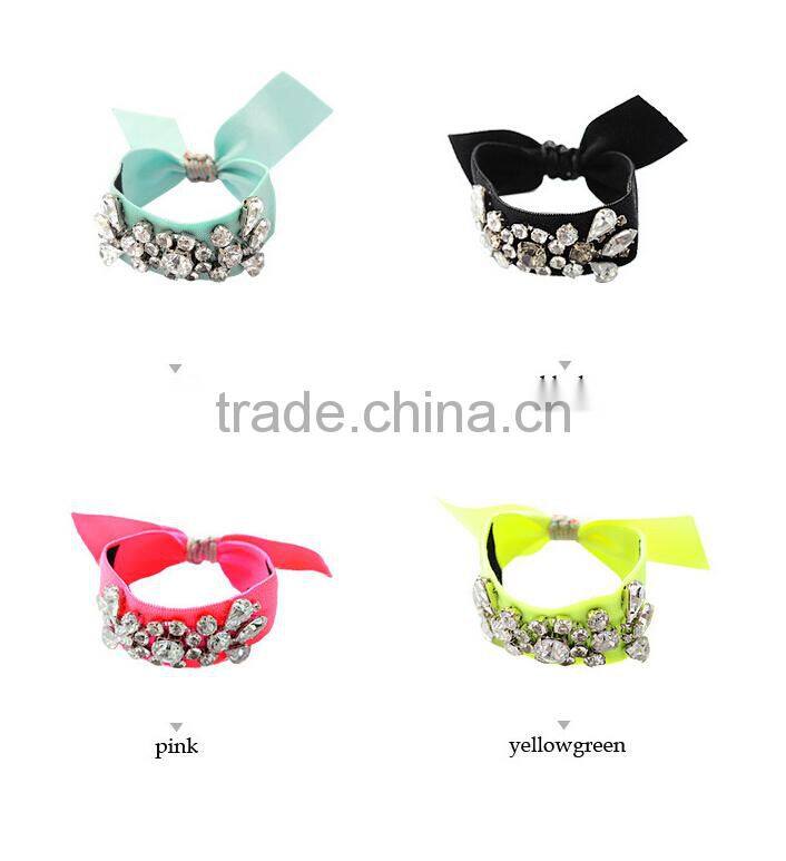 fabric cloth Bracelet with gold charm, silk cloth Bracelet with evil eye bead charm new design fabric bracelet