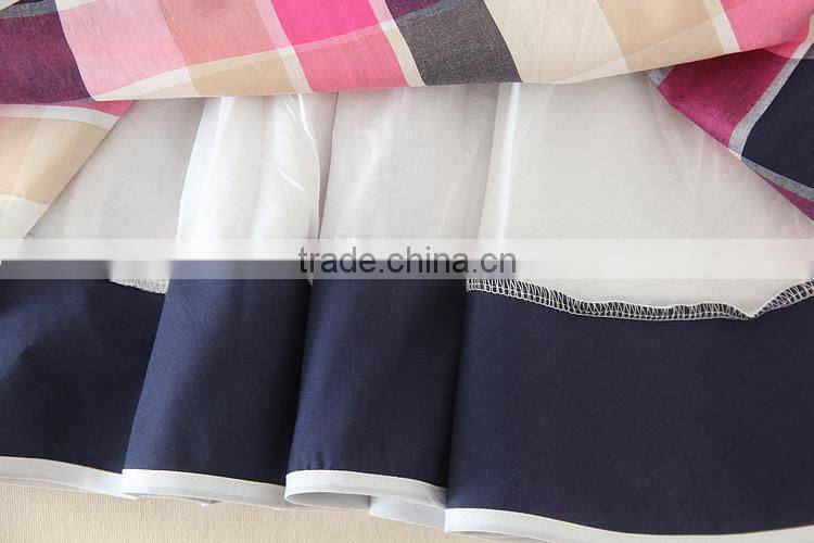 summer OEM baby girl clothes grid sleeveless bow mini cute one piece girls party dresses