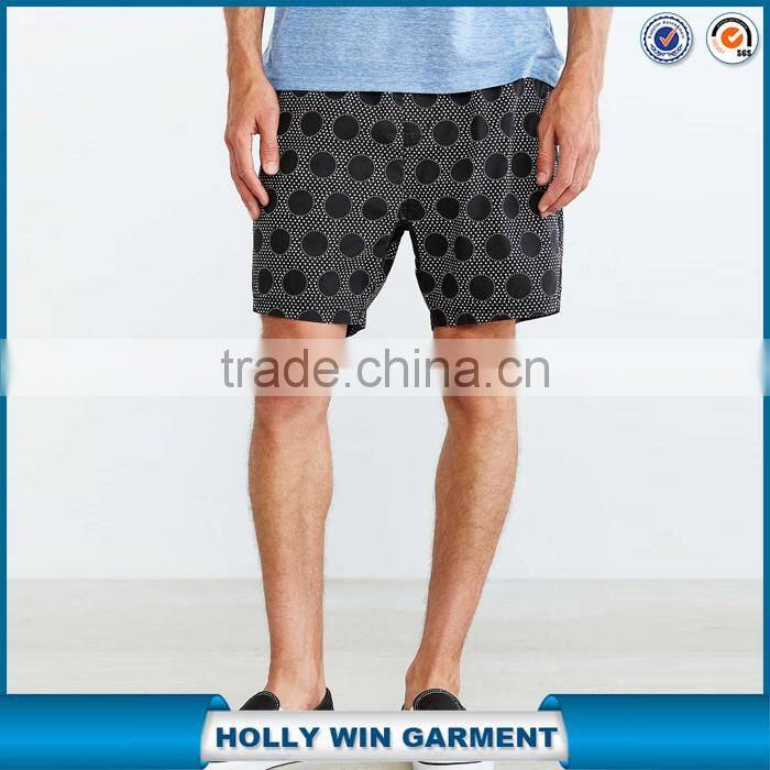 Trendy custom mens swim shorts with polka dot for sale