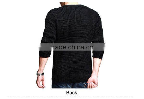 men's v collar star pattern mature sweater