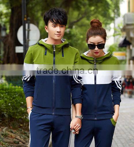 2017 Casual Fleece tracksuit custom design couple fashion sportswear wholesale tracksuit