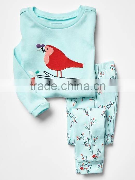 Girls pajama with knitted top and flannel pant