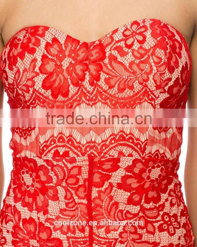 Fashion sweetheart neck strapless cocktail dress with graduated hem