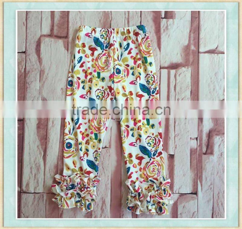 floral printed icing ruffle pant wholesale icing pants baby icing ruffle pants
