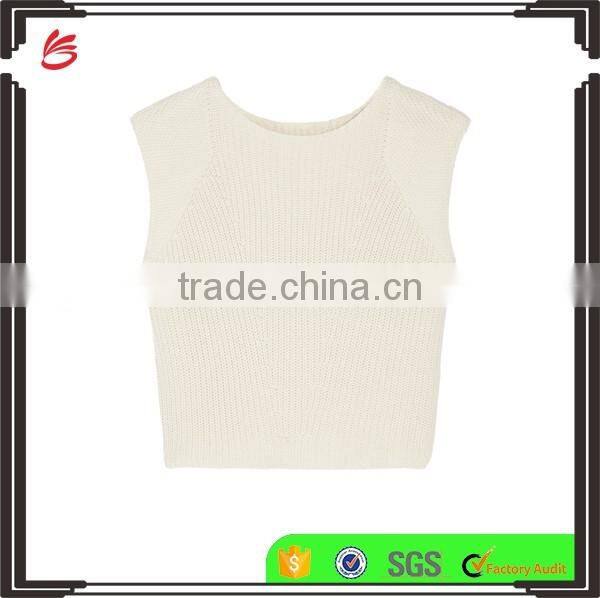 2017 New Display Ivory Cashmere Cotton and Silk Blend Slips On Knitted Top