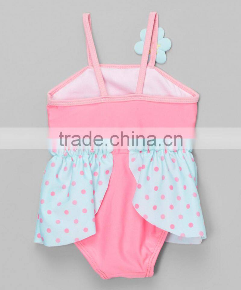 New Fashion Girl Beachwear With Pink Owl Skirted One-Piece Girl Swimwear Child Clothes G-NP-S905-387
