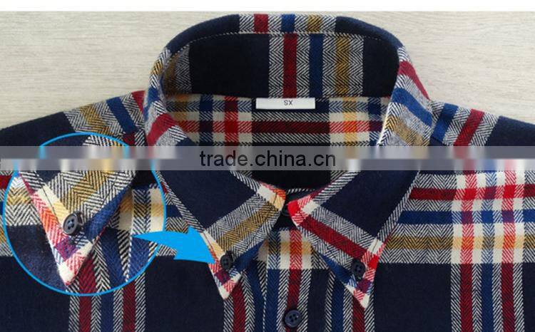 2015 new Brand Autumn Flannel mens plaid warm fashion shirt
