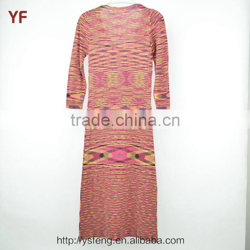 Latest Western Winter Long One Piece Dress Women Sweater