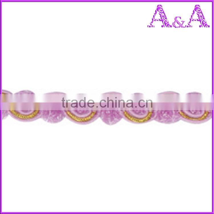 CB2696 Wholesale Candy Color Flower Designs Mesh Embroidery Lace Decoration Chemical Lace Trim for Dresses