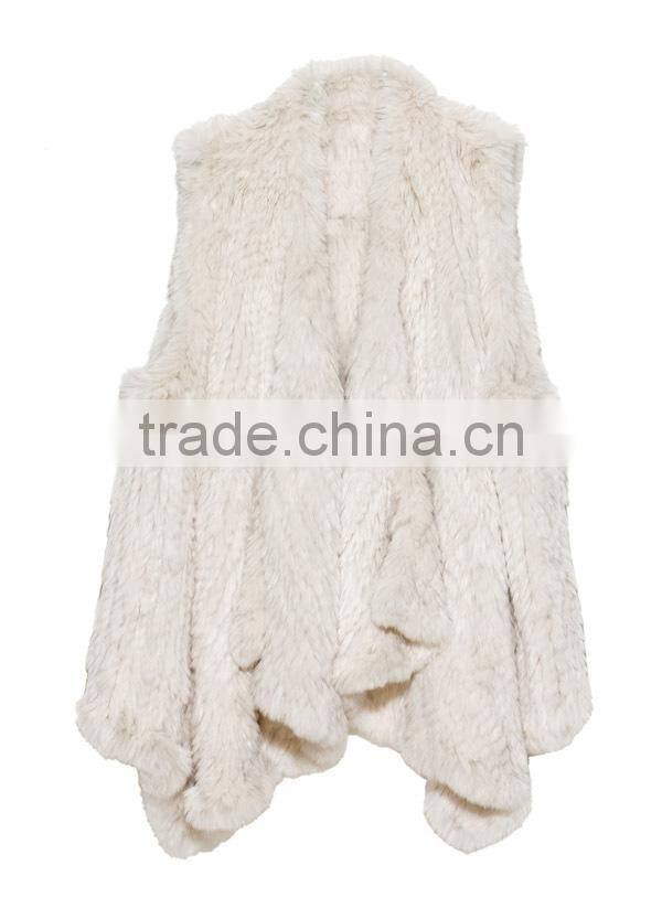 YR505 Wholesale Factory Genuine Rabbit Fur Material Top Quality Fur Vest