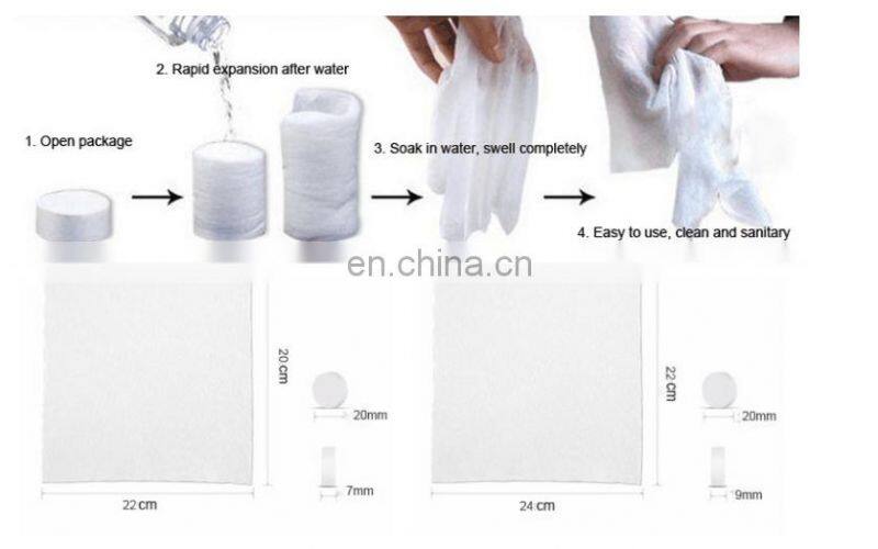 100% natural ECO Mini Disposable Magic Compressed Coin Tissue
