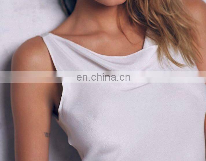 High quality sleeveless back deep v neck silk maxi dress style