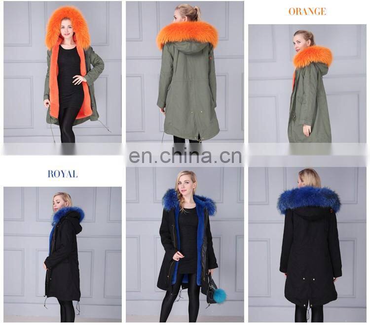 Fashion design mr and mrs fox fur jacket with fur inside