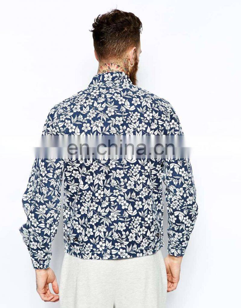 Windcheater Jacket in Floral Print/men lapel jacket/clothing supplier china/wholesale apparel model-sc256