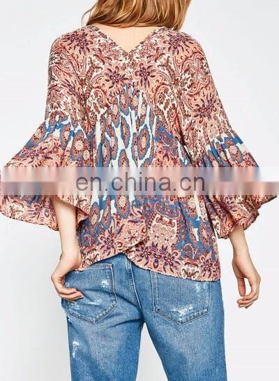 Beautiful lady flower blouse