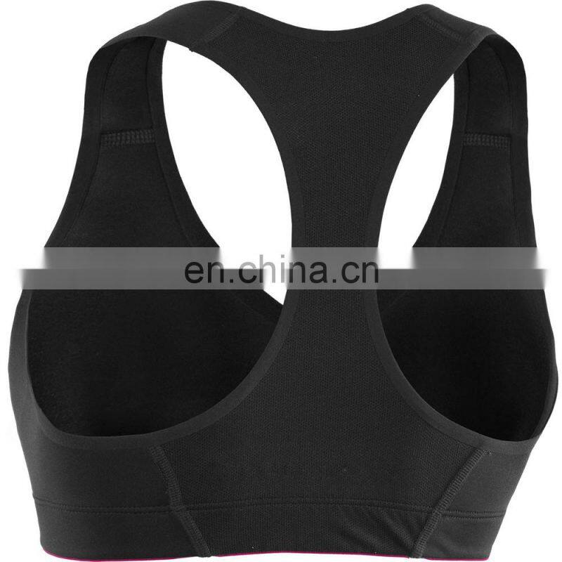Polyester Spandex Fitness Crop-top, Gym Sports Bra, Black, Sublimation, Crossfit, Calisthenics