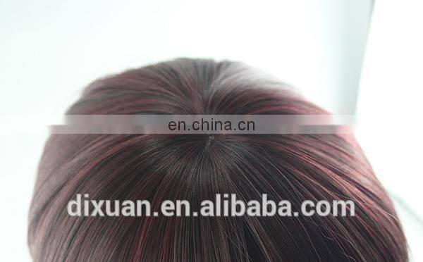 girls wig oblique long straight hair fluffy bangs high temperature wire wig