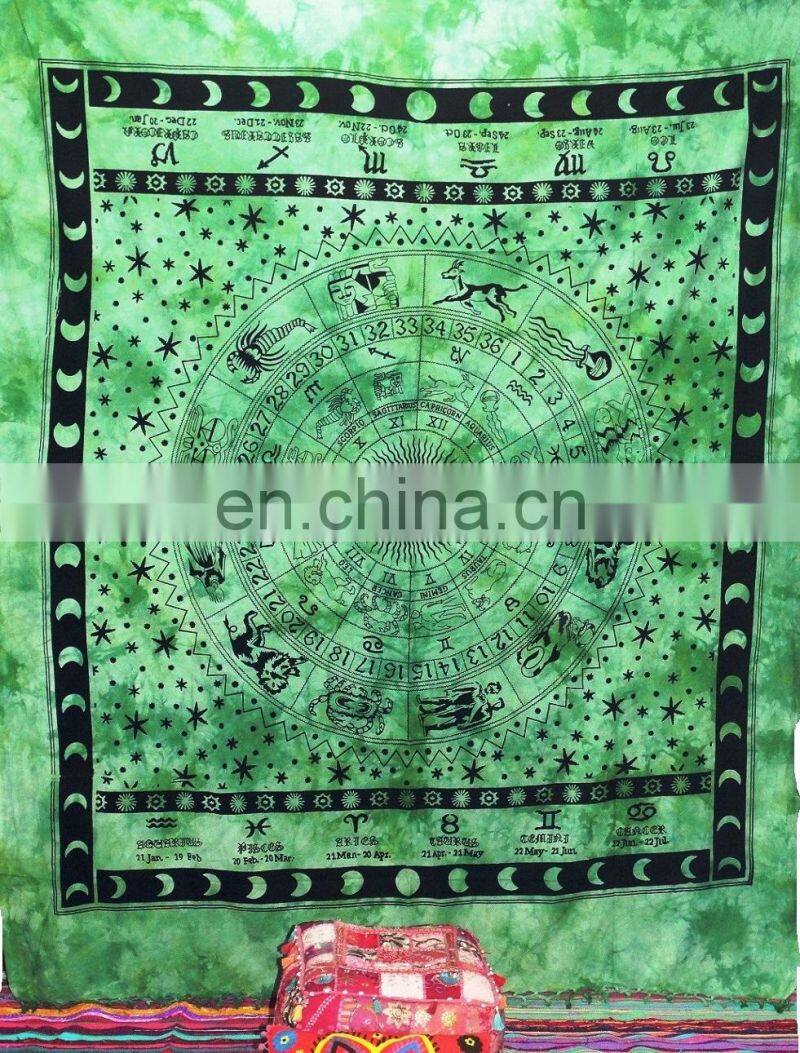 Mandala Sun Moon Stars Tapestry Wall Hanging ,Cotton Day Light Sun Print Indian Tapestry