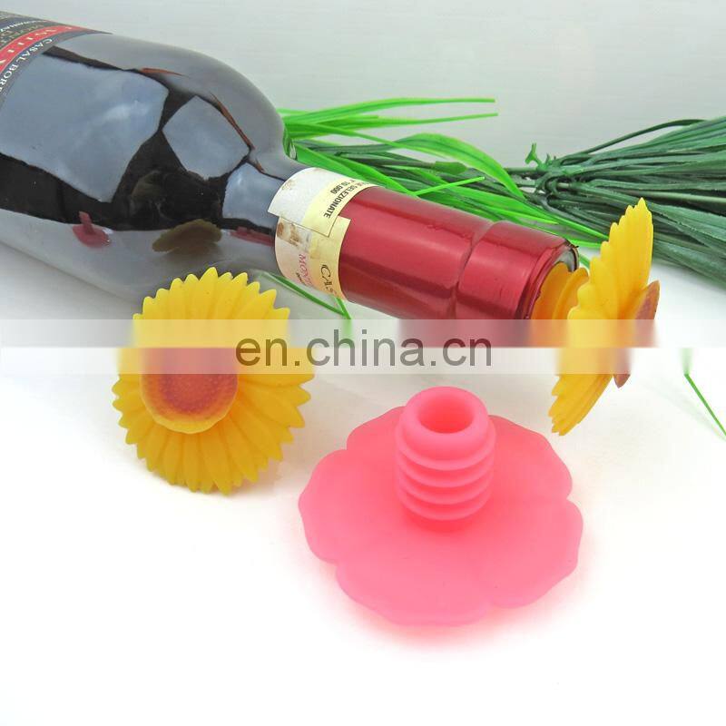 Perfect for Wine Champagne Beverage Beer Sunflower Shape Silicone Wine Bottle Stopper