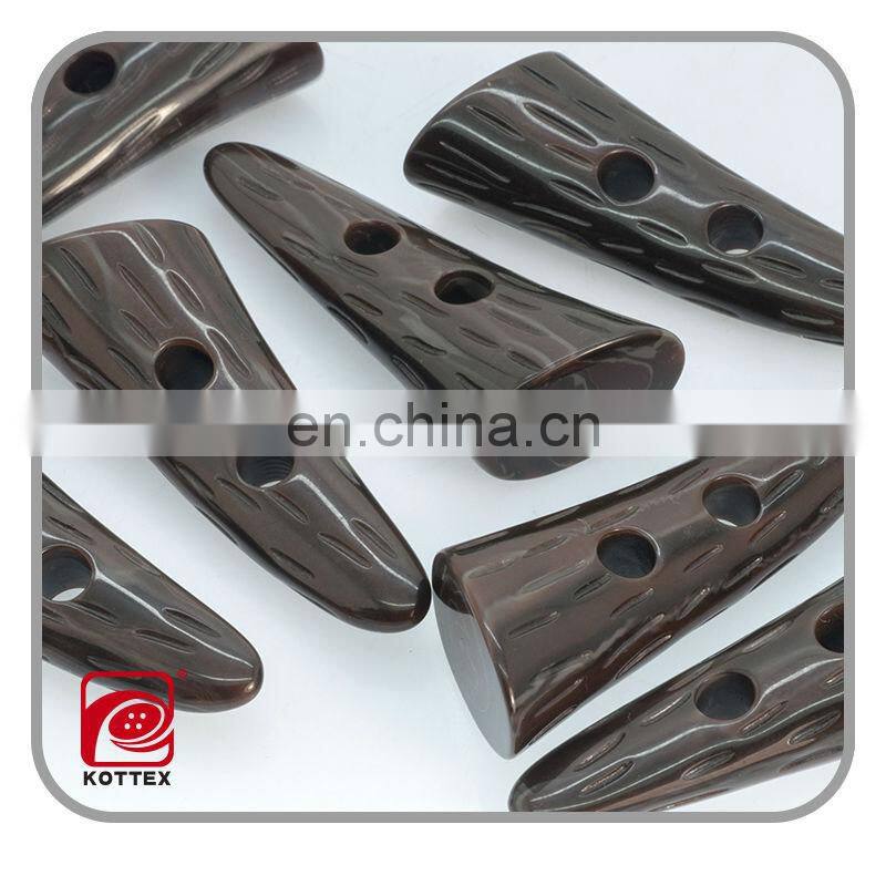 Custom plastic toggle button, leather horn toggle button