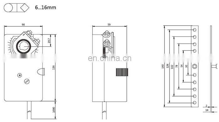 AC/DC 24V on/off & Modulating type general damper actuator for hvac system
