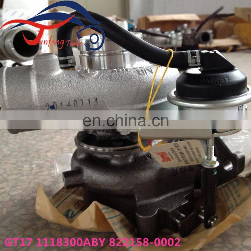 GT22 Turbocharger 1118300ABY 822158-0002 822158-5002S 4JB1 engine turbo charger for ISUZU CARS