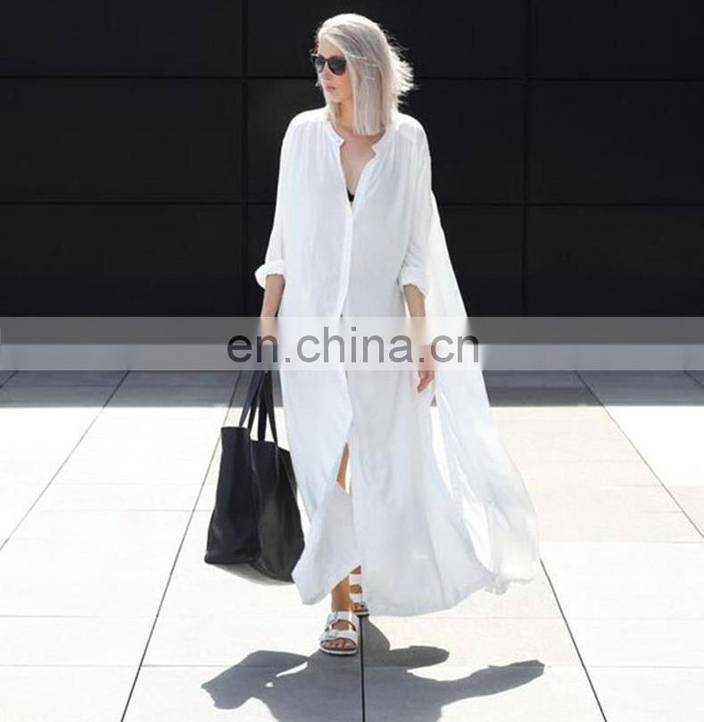 Plus Size White Long Beach Cover up Vestidos de Playa 2019 Swim cover up for Women Tunic Sarong Bikini cover up Beach Dress