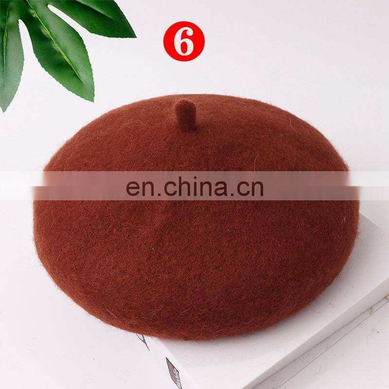 Baby Kids Wool Berets Children girl Autumn Winter Hats Fashion Solid Color warm family match hats