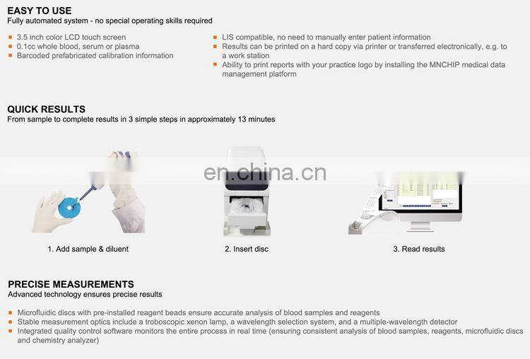 LCD touch screen on-site blood fully automatic biochemistry analyzer price