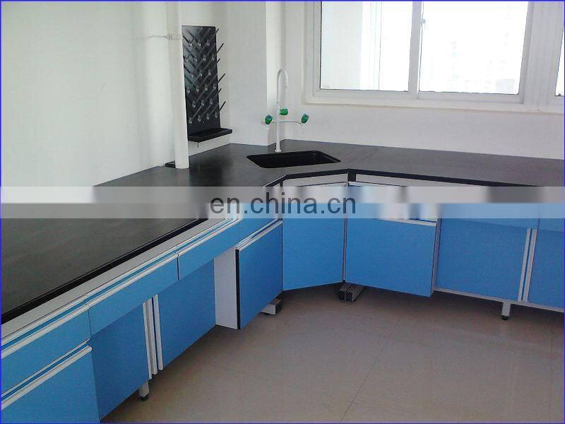 All Steel School science Laboratory Wall Bench With Hanging Cupboard