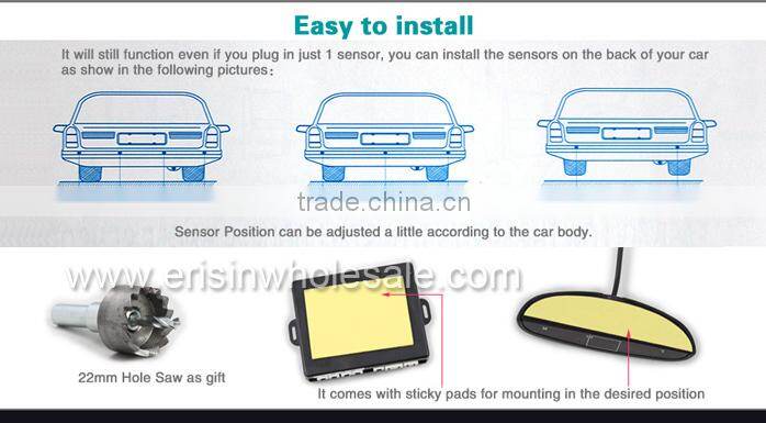 Erisin ES266 Auto Parking 4 Sensor Alarm System and Double CPU