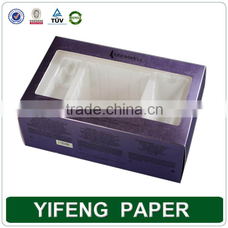 Custom company logo pantone color printed cardboard box with clear pvc window
