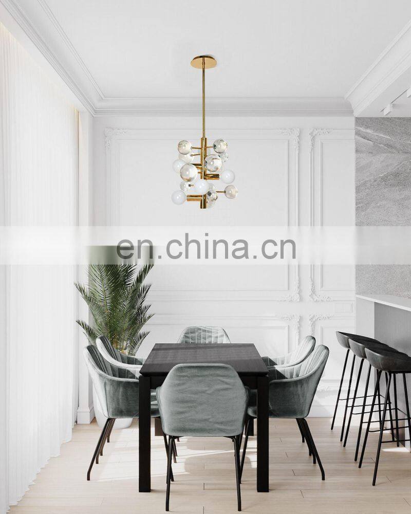 Art Supplies Nordic Lamp Ceiling Light Titanium Gold Globe Bubble Chandelier