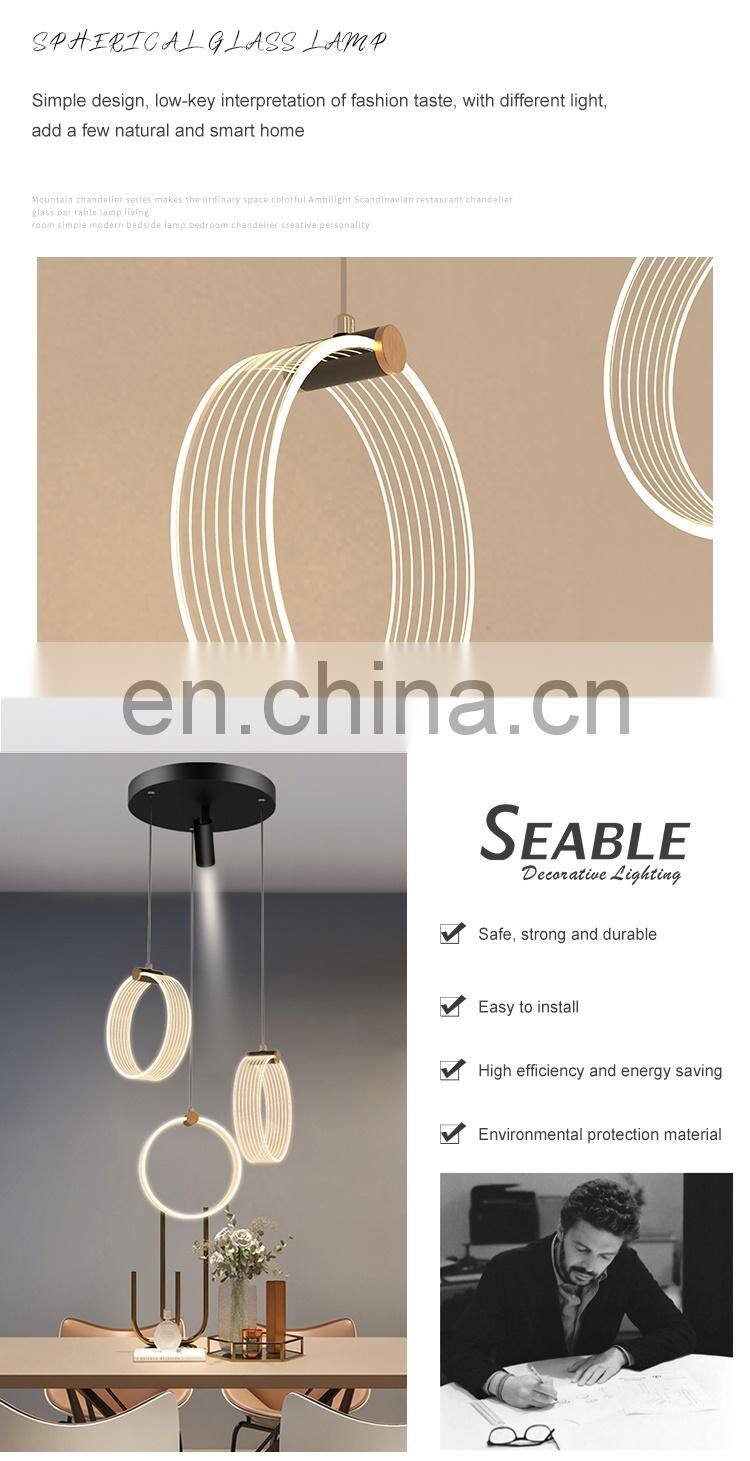 New Listed Indoor Decoration Dining Room Bedroom Hanging Iron Acrylic Modern Chandelier