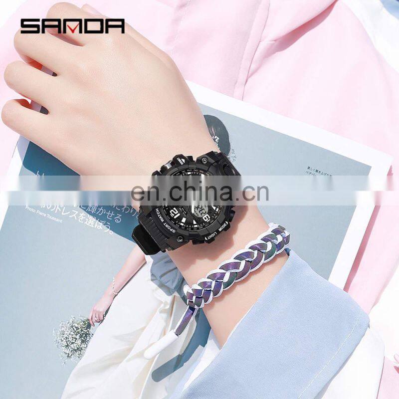 SANDA 942 women men digital watch Fashion Sports Waterproof Watch Analog Digital watches men wrist shock