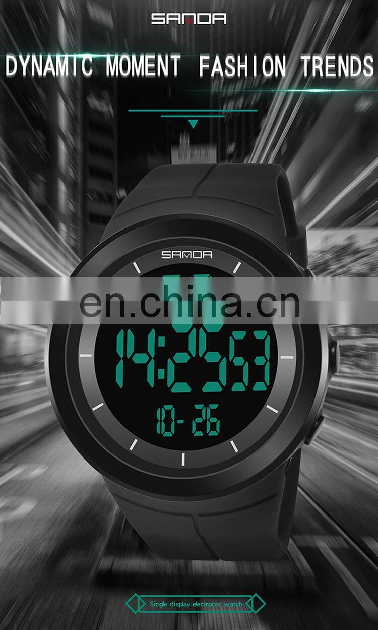 Sanda 6007 Sports Men LED Electronic Watch Chrono Alarm Waterproof Functional Digital Wristwatch