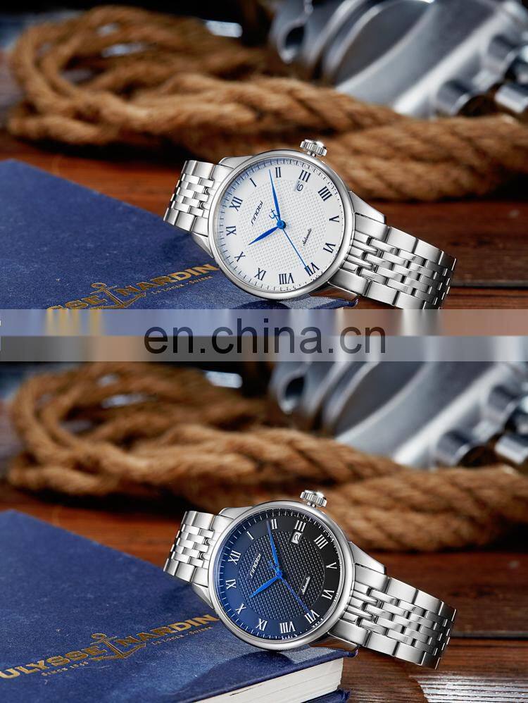 SINOBI Classical Automatic Mens Luxury Watch 316L Stainless Steel Case & Band Calendar Drop Shipping Wristwatch 1246G Montre