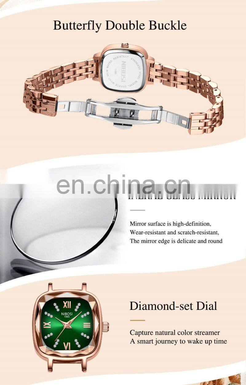 2022 NIBOSI Luxury Women Quartz Watches Ladies Creative Bracelet Wristwatches Female Clock Relogio Feminino Montre 2535