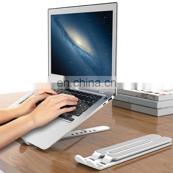 2021 Portable Plastic Foldable Laptop Stand Adjustable Height Folding Laptop Holder Stand
