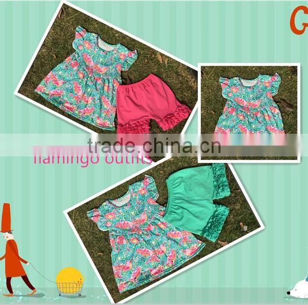 new style white dress clothes and blue bell-bottom girls baby and kids wholesale boutique outfits