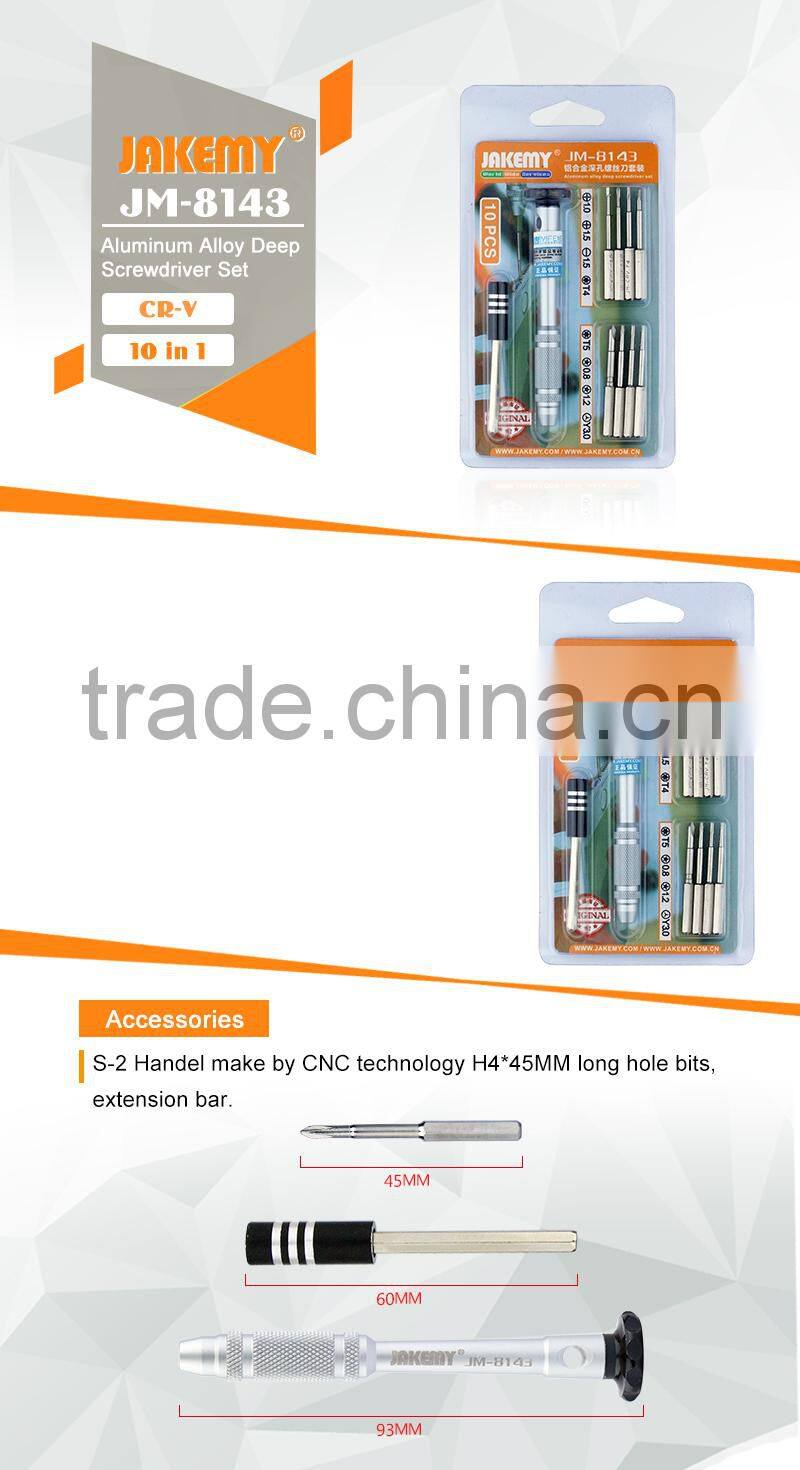 Factory Price 10 in 1 Aluminum Deep Screwdriver Set