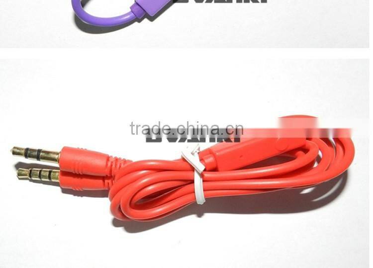 2016 new premium Wholesale China flat wire 3.5mm electrical audio Aux cable with mic bulk buy from china free samples