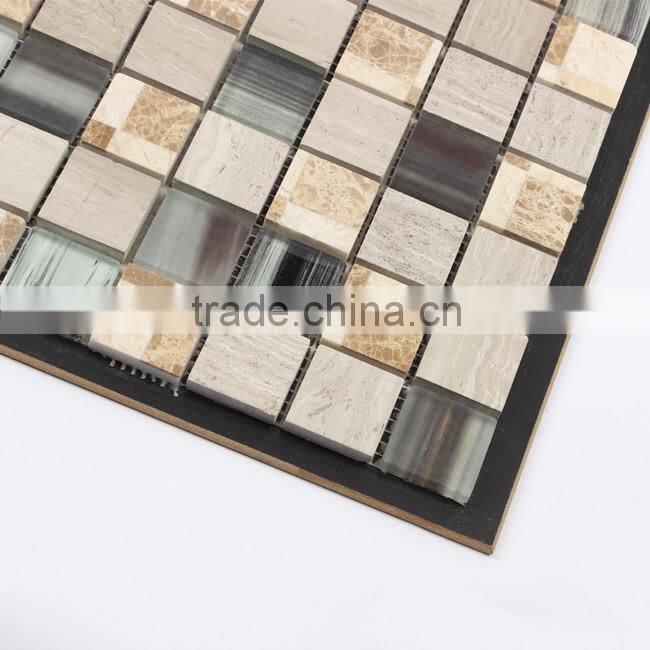 Stainless steel stone resin mosaic tile
