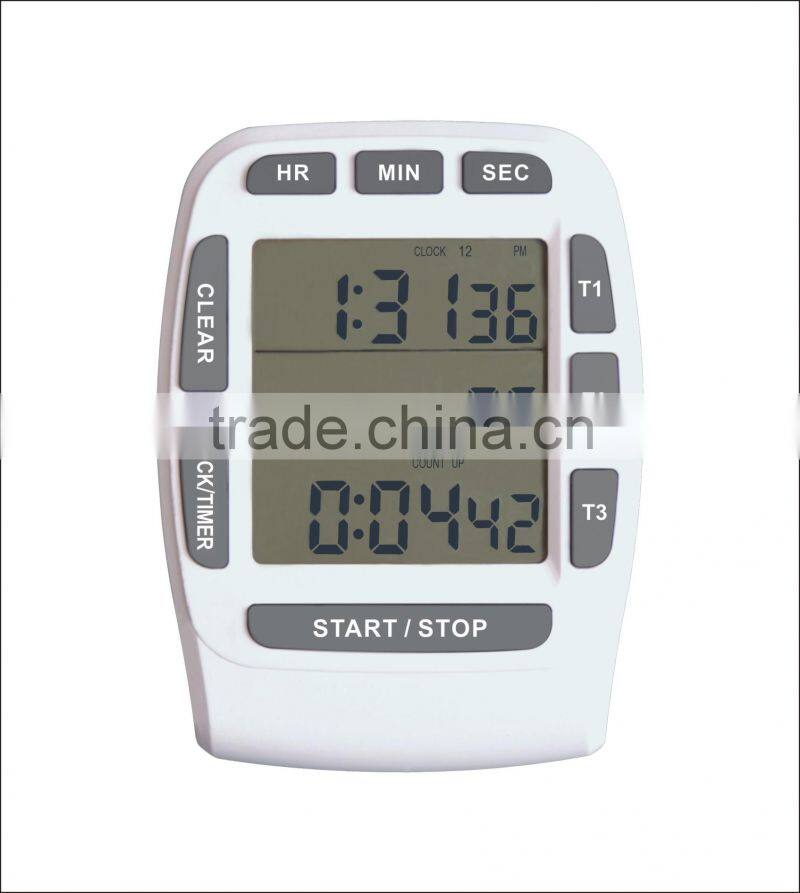 Triple Line Large LCD Digital Timer 3-channels programmable digital timer KITCHEN TIMER