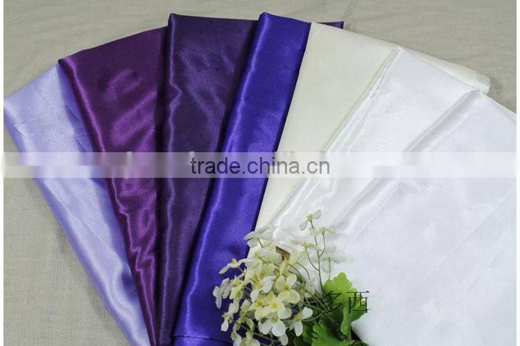 Purple polyester satin charmeuse fabricp | satin wedding decoration fabric