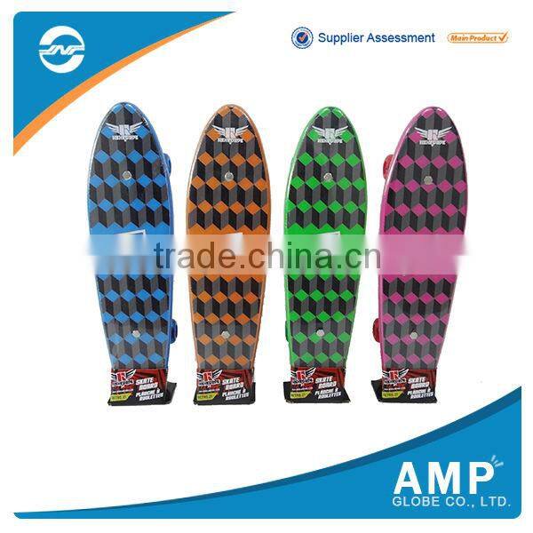 Wholesale flashing transparent mini PP skateboard